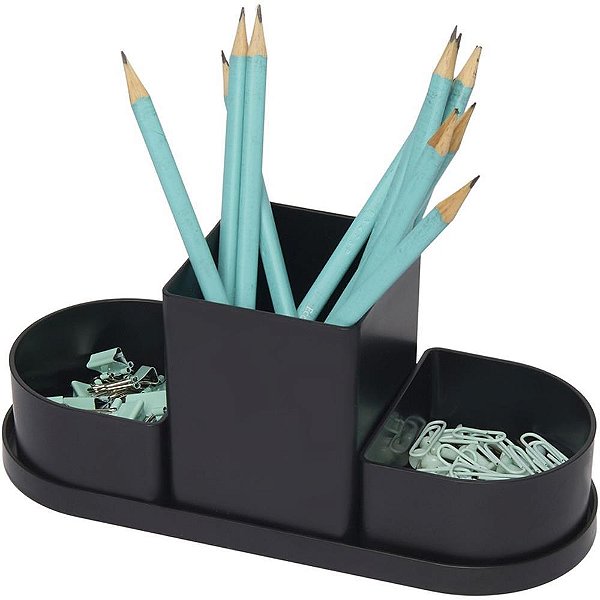 Acessório para Mesa Organizador Triple Preto 4 Peças KIT
