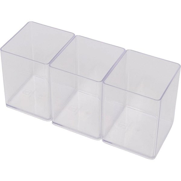 Acessório para Mesa Organizador Office Cristal 3 Peças KIT