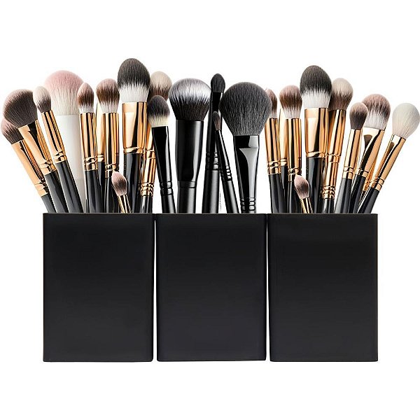 Acessório para Mesa Organizador Office Preto 3 Peças KIT