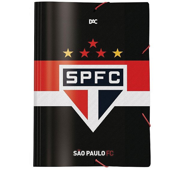 Pasta ABA Elástica Plástica São Paulo FC sem Lombo Pacote com 10