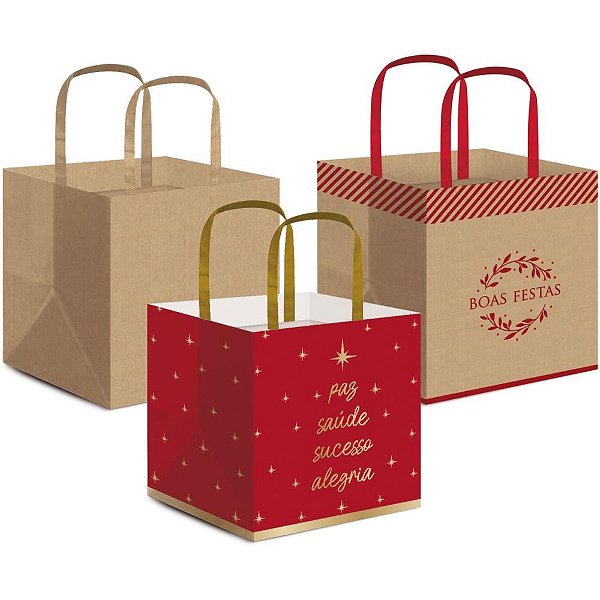 Embalagem para Panetone 33X28X17CM (S) Pacote com 10 Unidades