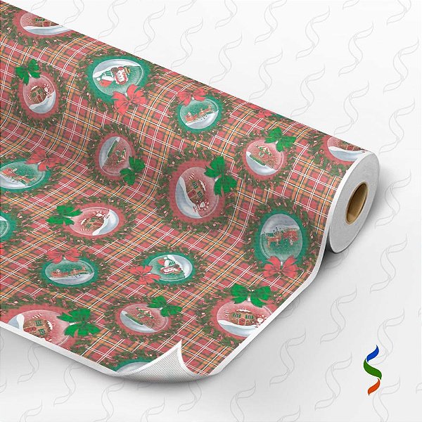 TNT Estampado 1,40M 40G Natal Guirlanda Rolo com 25 Metros