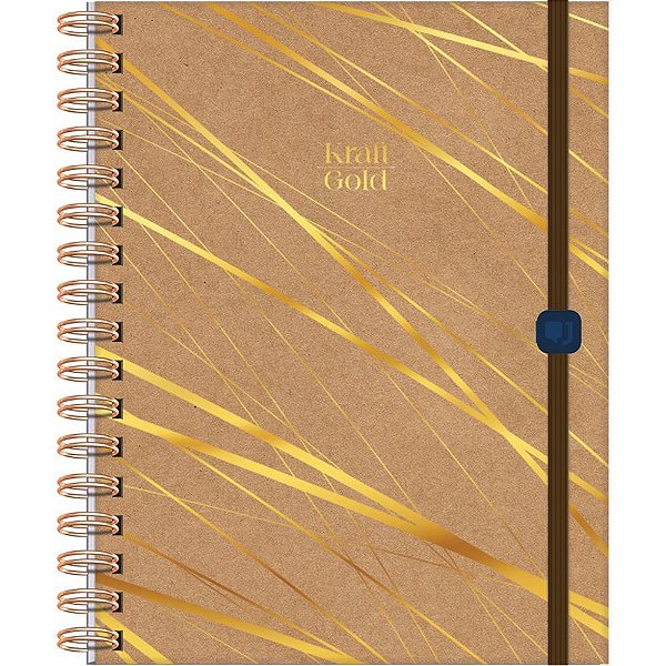 Caderno 01X1 Capa Dura KRAFT GOLD Neo 80 Folhas