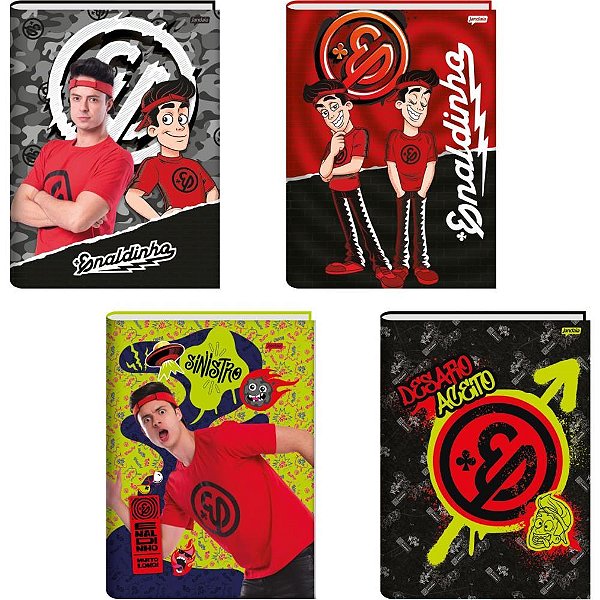 Caderno Brochura 1/4 Capa Dura Enaldinho 80 Folhas Pacote com 5