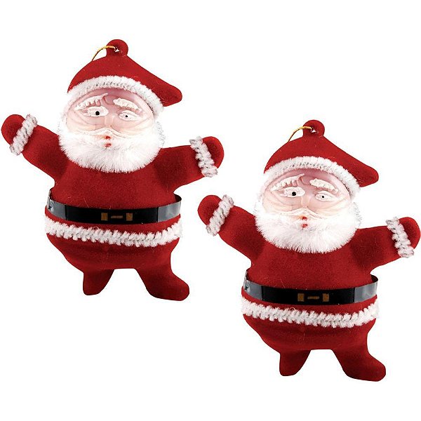 Artigo para Decoração de Natal Enfeite Noel Tradicional 7,5CM Pacote com 2