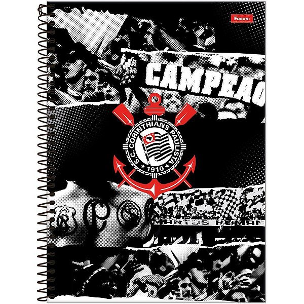 Caderno 1X1 Capa Dura Corinthians 80 Folhas (pacote com 5)