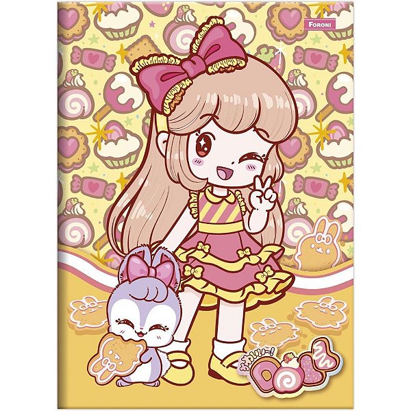 Caderno Brochura 1/4 Capa Dura DOLL 80 Folhas Pacote com 5