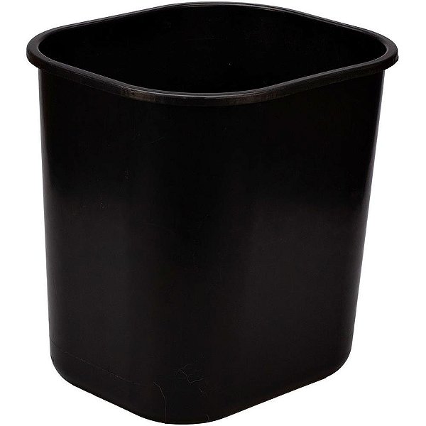 Lixeira para Escritório Preto 15L 29,5X28,5X21CM