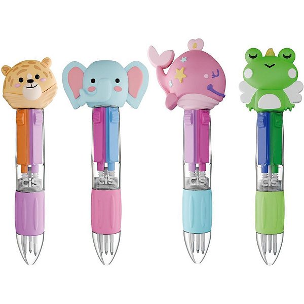 Caneta Esferográfica CIS FUN 4X1 Mini 0.7MM Sortidas (display com 12 Unidades)