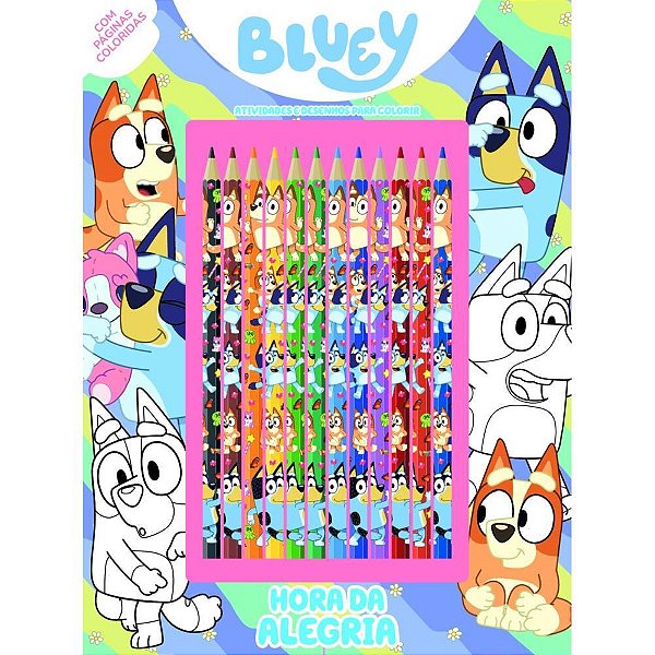 Livro Infantil Colorir Bluey Hora da Alegria com Lápis