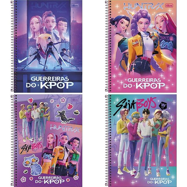 Caderno 1X1 Guerreiras do K-POP 80 Folhas Tilibra
