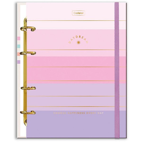 Caderno Argolado Daydream com Elástico 6 Divisórias 80 Folhas