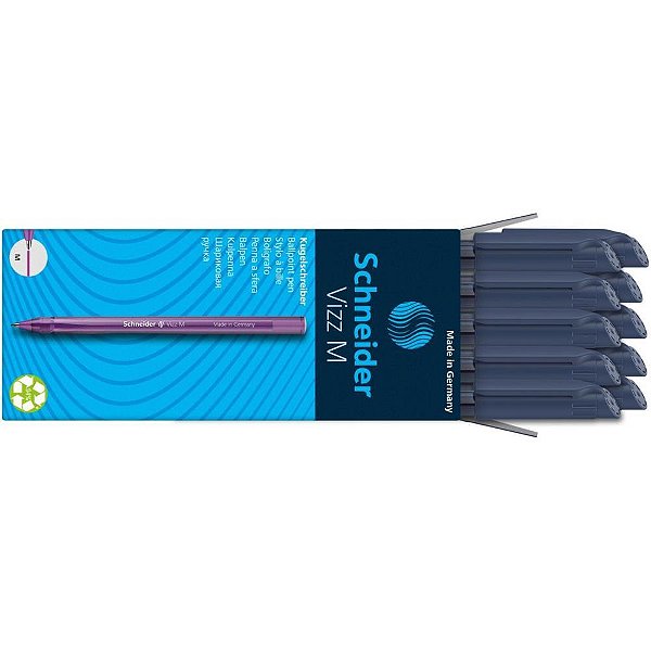 Caneta Esferográfica VIZZ Gelco Média Schneider Azul CX.C/10