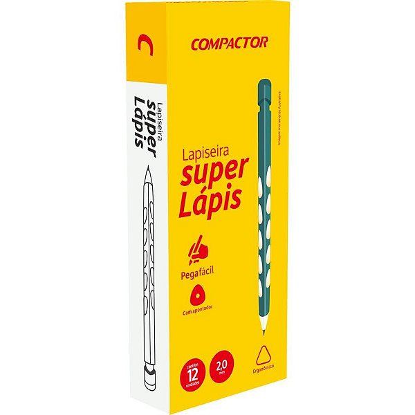 Lapiseira 2.0MM Superlápis III Vermelha BRW com Apontador Integrado Caixa com 12 Unidades