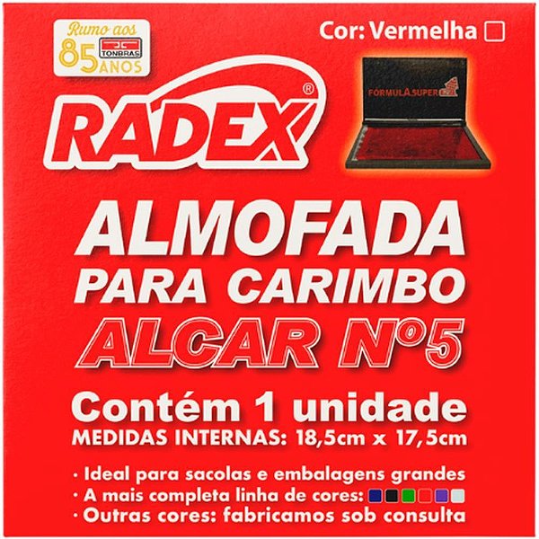 Almofada para Carimbo Nº5 Vermelha