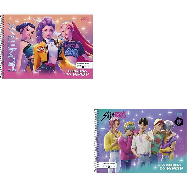 Caderno Desenho UNIV Capa Dura Guerreiras do K-POP 80FLS PCT.C/04