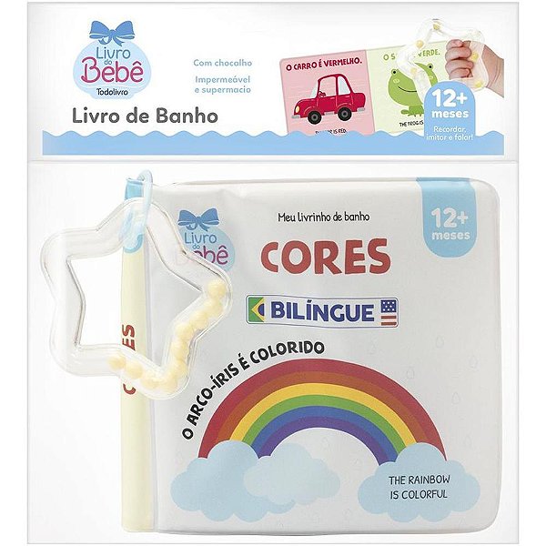 Livro para Banho Bilingue Cores 15X15CM 6PAG