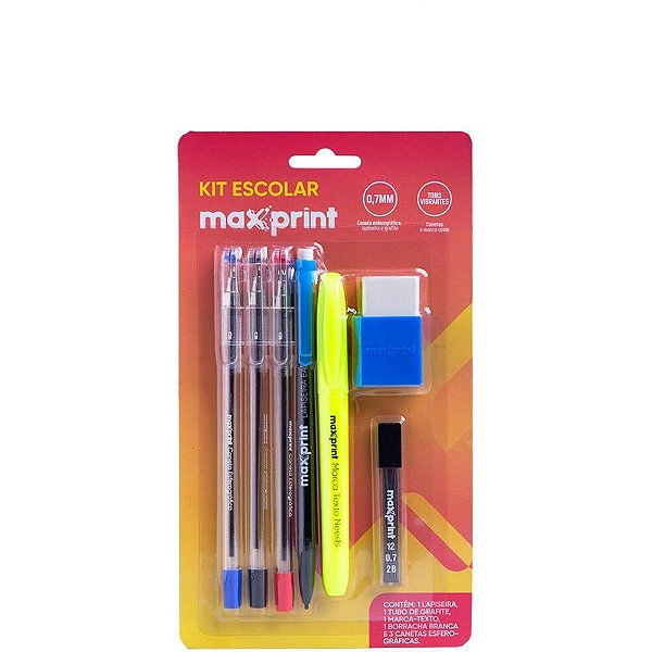 Kit Escolar Maxprint C/7 ITENS Blister