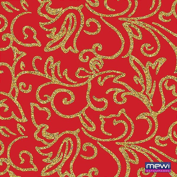 TNT Estampado 1,40M 40G Arabesco Glitter Vermelho (rolo com 25 Metros)