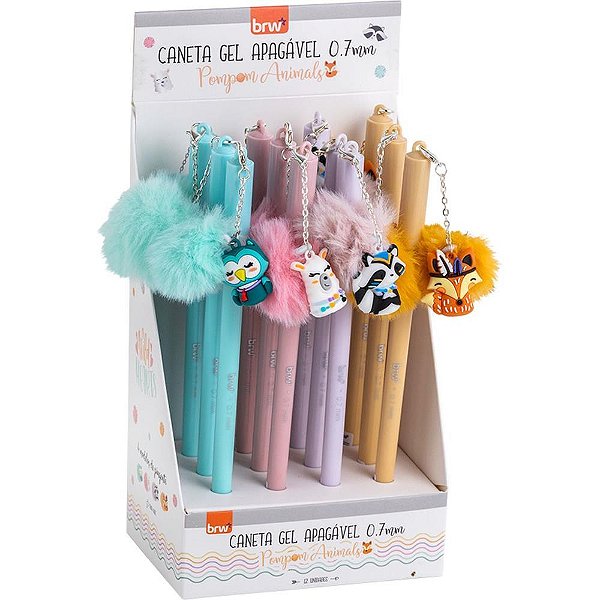 Caneta GEL Divert GEL Animals Apagável 0.7MM (S) BRW Caixa com 12 Unidades