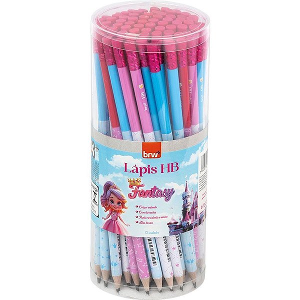 Lapis Preto Redondo HB Fantasy Estampado Resina (S POTE-72