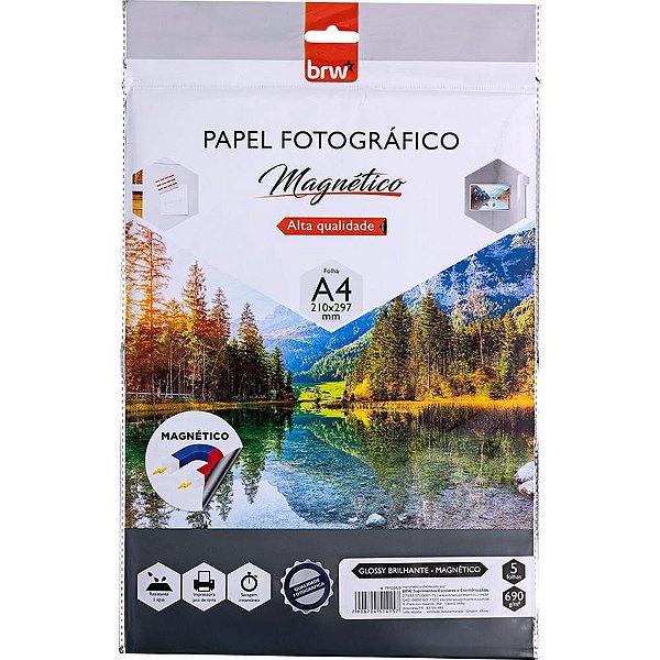 Papel Fotografico INKJET A4 GLOSSY Imantado 690G. PCT.C/05