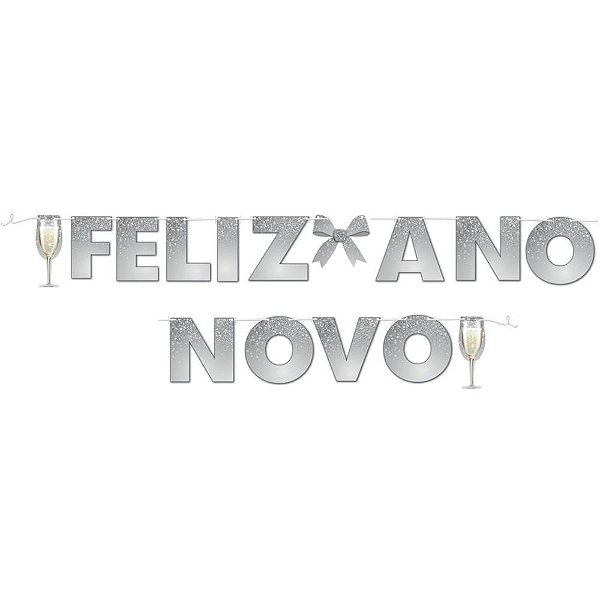 Faixa Decorativa ANO Novo Prata Especial