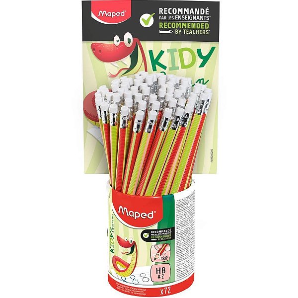 Lápis Preto Triangular KIDY Learn GRIP HB C/BORRACHA POTE-72