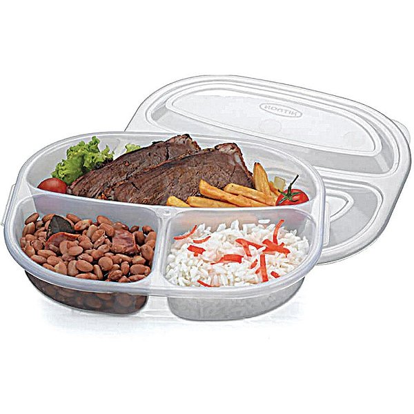Pote Plástico Monaco C/3 Divisorias 1L