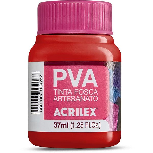 Tinta PVA 37ML. Vermelho Vivo Caixa com 12