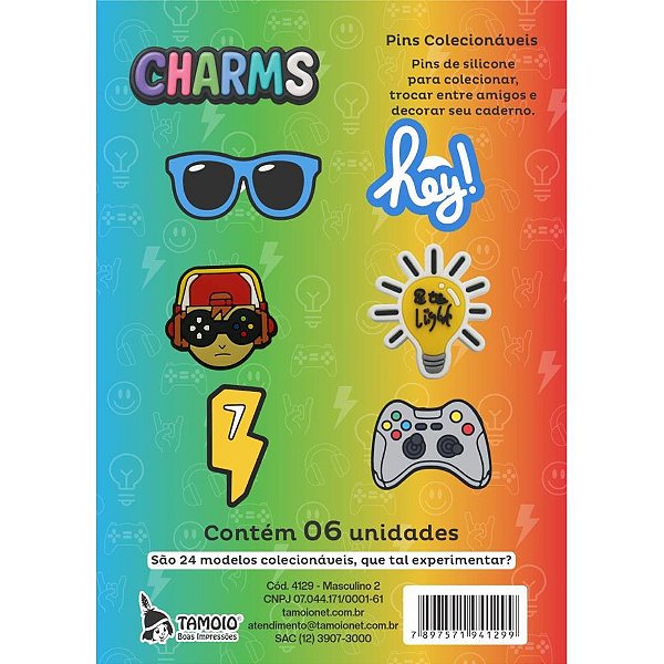 Charms Masculino MOD.2 P/CADERNO Sortido Blister com 06