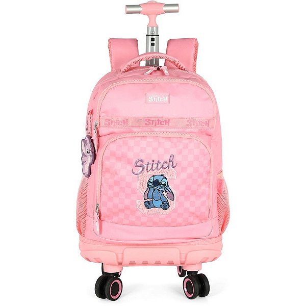 Mochila com Rodinha STITCH Rosa G 360º
