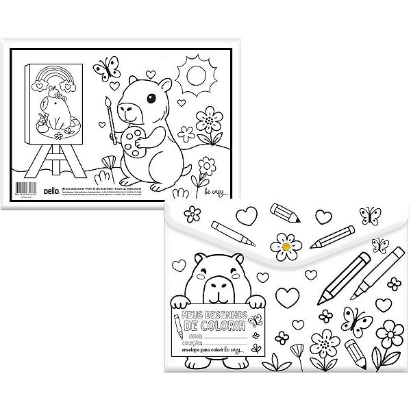 Pasta Envelope Capivara A4 BE CAPPY I C/BOTÃO Pacote com 10