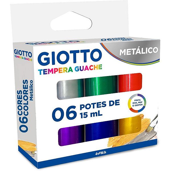 Tinta Guache 015ML Giotto 6 Cores Metalicas