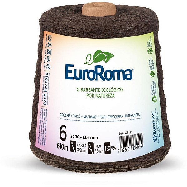 Barbante Colorido 600G 4/6 Fios 610M Marrom