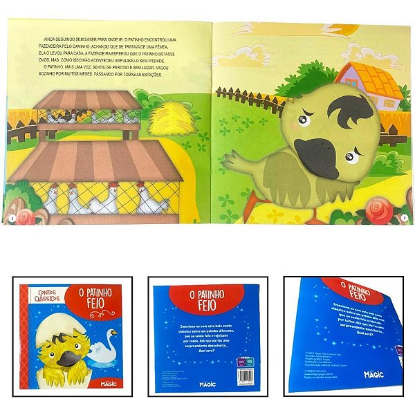 Livro Infantil Ilustrado o Patinho Feio 12PGS 20X20CM