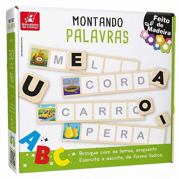 Brinquedo Pedagógico Madeira Montando Palavras