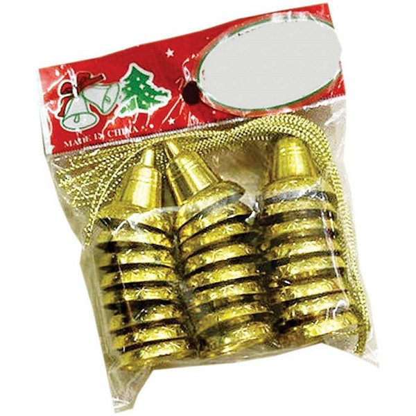 Artigo para Decoração de Natal Pingente Sino 3CM Dourado (pacote com 24)