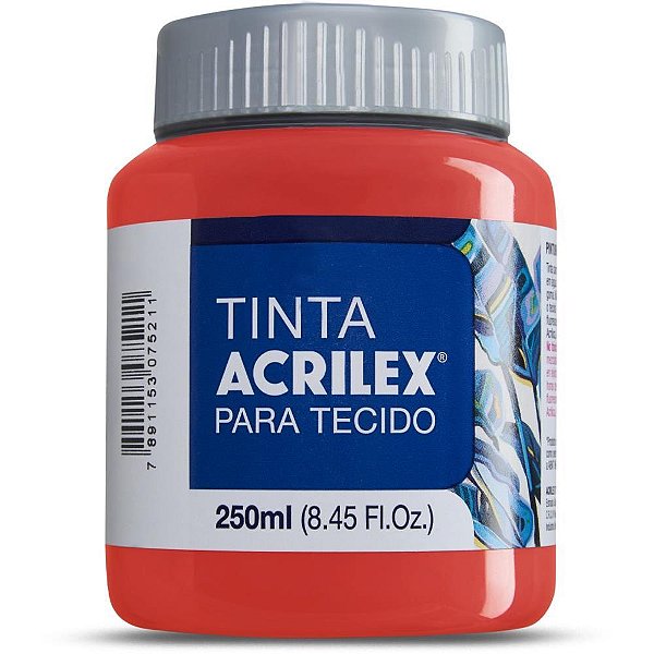 Tinta para Tecido Fosca 250ML Vermelho Vivo Pacote com 03
