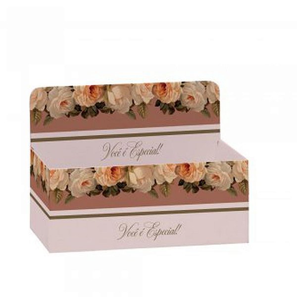 Cachepot Paper Decorado Giullia Retangular 24X15X10CM Pacote com 05