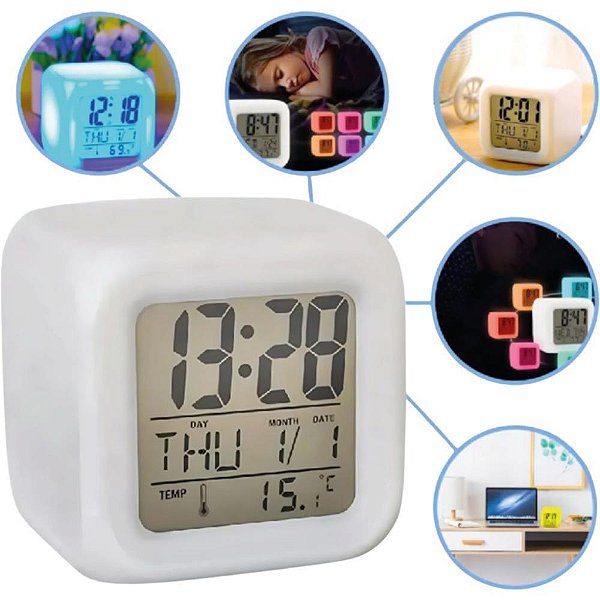 Relógio Despertador Digital Despertador RGB