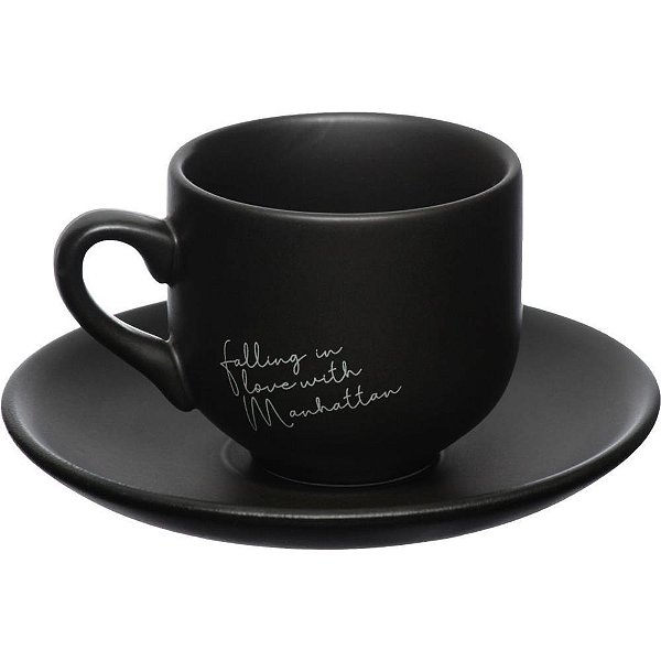 Xícara Café PORC. Manhattan PRETO12PCS Jogo
