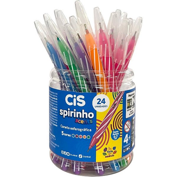 Caneta Esferográfica CIS Spirinho SCENTS 0.7MM Sortida POTE-24