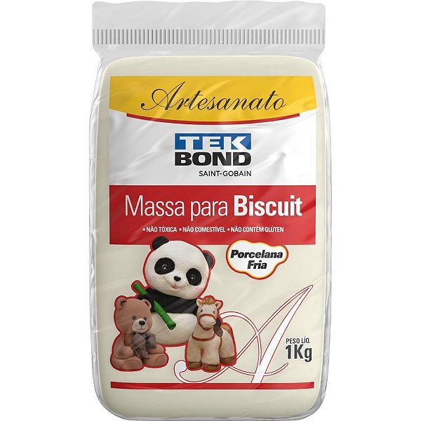 Massa de Porcelana Fria Biscuit 1KG Natural (7898543424444)