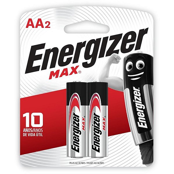 Pilha Alcalina Pequena AA Energizer MAX BL.C/02