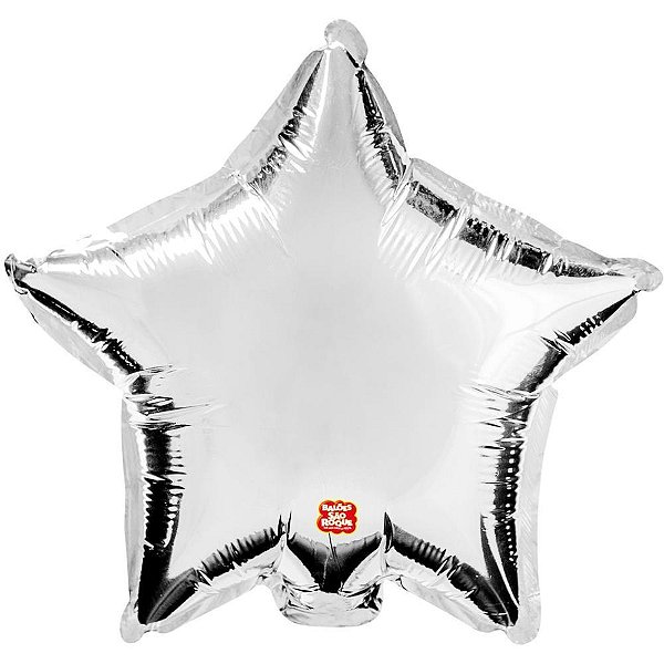Balão Metalizado Estrela Prata 22CM