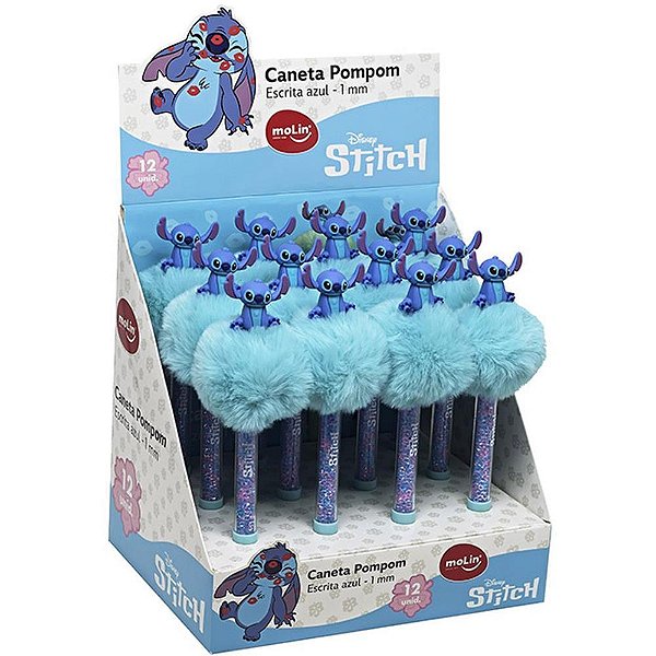 Caneta Esferográfica STITCH Pompom 1,0MM Display com 12