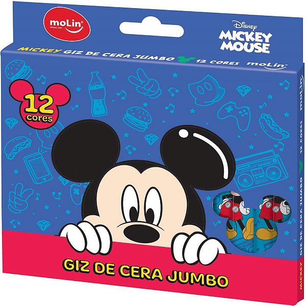 Giz de Cera Jumbo Mickey 12 Cores CX.C/12