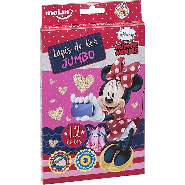 Lápis de COR Jumbo Minnie 12 Cores Blister