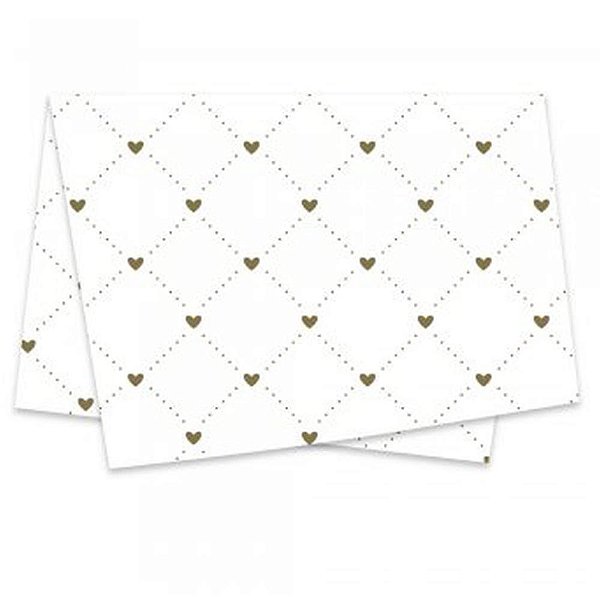 Poli Sujinho Decorado 49X69CM Heart BRANCO/OURO Pacote com 50